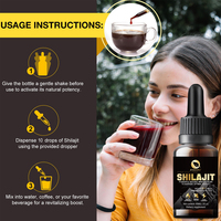 OEM/ODM Shilajit Drops Supplément liquide 60ml Soutien Santé optimale Résine minérale naturelle puissante