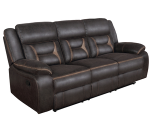Ensemble de canapés convertibles carrés Chesterfield marron, rembourrés, avec accoudoirs à coussinets, pour appartement - Product Image 3