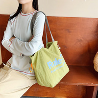 Sac à bandoulière grande capacité tendance style lettre pour étudiantes, sac fourre-tout pour femmes