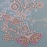 Tiansheng — cartes de remerciement Laser, papier spécial motif floral et papillon, découpé au Laser, avec Logo, pour anniversaire, 3 à 5 jours