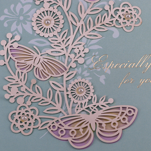 WINPSHENG-<span class=keywords><strong>tarjetas</strong></span> <span class=keywords><strong>de</strong></span> agradecimiento, láser especial, flor y mariposa, papel <span class=keywords><strong>de</strong></span> Arte <span class=keywords><strong>de</strong></span> corte láser/papel especial, logotipo del cliente, 3-5 días - Product Image 2