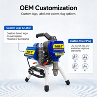 Pulvérisateur de peinture sans air GT791 pour projets de construction, machine de revêtement électrique portable haute pression pour murs intérieurs et extérieurs