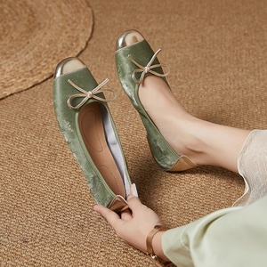 Nouvelles <span class=keywords><strong>ballerines</strong></span> en cuir véritable de style chinois pour femmes, avec bride réglable, fermeture à enfiler, chaussures décontractées pour grand-mère, pour l'automne - Product Image 4