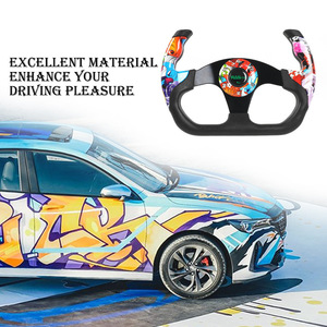 Racing Steering Wheel 13 Inch Graffiti Design <b>Go</b> <b>Kart</b> Accessories For Adult Racing Use - Product Image 4