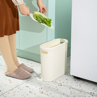 Poubelle moderne minimaliste en plastique pour la gestion des déchets, grande capacité, design créatif, pédale, facile à déplacer, espaces étroits, salon