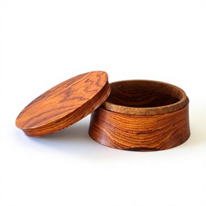 Premium Solid Wood <b>Kitchen</b> <b>Storage</b> <b>Jar</b> with Airtight Wooden Lid Decorative Wooden Canister with Lid <b>for</b> Coffee Tea Sugar - Product Image 2