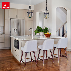 AllandCabinet Set di Mobili da Cucina Moderni Europei a Forma di <span class=keywords><strong>L</strong></span>, Piccoli, Orizzontali, da Parete, in <span class=keywords><strong>Legno</strong></span> con Finitura Laccata Beige per Appartamenti - Product Image 3