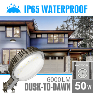 โคมไฟติดผนัง LED สำหรับภายนอกอาคาร 50W 7000LM IP65 กันน้ำ ไฟส่องผนังแบบย้อนยุค ติดตั้งได้ตั้งแต่พลบค่ำถึงรุ่งเช้า  วัสดุอลูมิเนียมอัลลอยด์ แสงสีขาว 5000K สำหรับสวน - Product Image 1