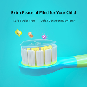 Brosse à dents électronique pour enfants, lot de 2 têtes, pas besoin de charge, alimentée par piles AAA, étanche IPX7, 3 modes de nettoyage - Product Image 3