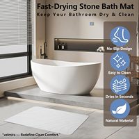 Tapis de bain en pierre à séchage rapide, tapis de douche en terre de diatomée, tapis de douche antidérapant pour surfaces dures, ultra absorbant, tapis de sol de salle de bain pour baignoire