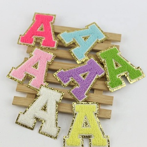 Parches de letras de hierro en chenilla con purpurina, bordado de letras del alfabeto, colorido, Diy, venta al por mayor - Product Image 6