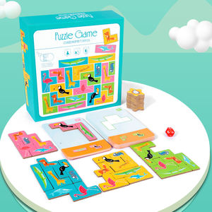 Jouet éducatif en bois pour enfants, blocs de construction, <span class=keywords><strong>bataille</strong></span> d'animaux, entraînement à la logique, éducation précoce - Product Image 1