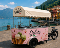Chariot à crème glacée mobile, portable, facile, simple, intuitif, utile, bénéfique, précieux, coûteux