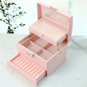 Lancement d'un nouveau produit : Étui à bijoux de grande capacité avec miroir, étui à bijoux portable de voyage, boîte à bijoux - Product Image 4