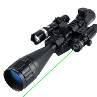 Lunette de visée SYQT 6-24X50 AOEG avec lampe torche et laser rouge pour la chasse nocturne, accessoires combinés