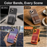 Coque de téléphone portable antichoc 2-en-1 avec support et porte-cartes, design à carreaux gaufré en TPU+PC, pour 15 Pro Max 17 Pro – Offre Spéciale Luxe