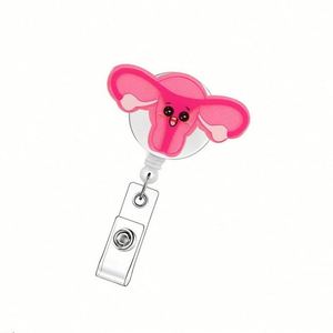 Porta-credenciales retráctil de alta calidad para enfermeras, con clip para tarjeta de identificación médica y cordón retráctil, fácil de usar. - Product Image 4