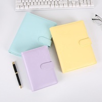 Carnet A6 A5 de style nouveau avec logo personnalisé avec 6 anneaux de reliure Macaron couleur filles joli style Carnet de notes à pois et à budget