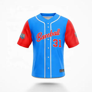 Maillot à séchage rapide col en V haut boutonné uniformes de sport pour les jeunes Baseball & Softball personnalisé maillot de Baseball chemise personnalisée - Product Image 3