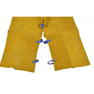 Seguridad activa AS-5015 Babero de soldadura Delantal Cobertura completa de la pierna Color dorado Limpiable en seco FR Cuero de vaca Split Suede Cuero a prueba de fuego - Product Image 6