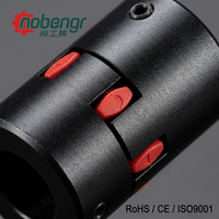 Accouplement en élastomère de qualité supérieure avec insert en TPU rouge, coupleur d'arbre en aluminium anodisé noir pour machine industrielle CNC