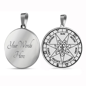 Collar con Colgante de Acero Inoxidable con Sello de los 7 Arcángeles, Pentáculo de San Cipriano, Pentagrama, 12 Signos Zodiacales, Sol, Luna, Amuleto Mágico, Talismán - Product Image 3