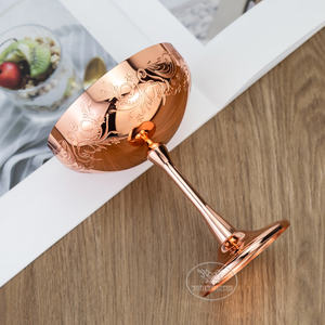 Calice da Cocktail in Acciaio Inox Oro Rosa 250ml 8oz con Motivo Inciso Personalizzabile per Bar e Ristoranti - Product Image 2