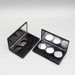 Venta caliente popular mate negro <span class=keywords><strong>rectangular</strong></span> plástico vacío sombra de ojos paleta envase cosmético con espejo transparente - Product Image 3