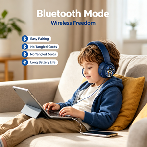 Autocollants personnalisables, casque pour enfants, casque sans fil Bluetooth à réduction de bruit active, bandeau flexible pour garçons, idéal pour les voyages - Product Image 1