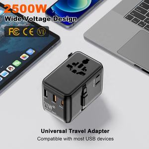 Worldplug PD 70W Multi-Puerto Adaptador de viaje universal Cargador rápido Teléfonos móviles Portátiles 10A Cable de cobre Enchufe adaptador mundial - Product Image 6
