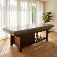 Lit de SPA en bois massif moderne B-1811 Nouveau modèle Tables et lits de massage fixes pour spa du visage et du corps pour salons, hôtels et hôpitaux