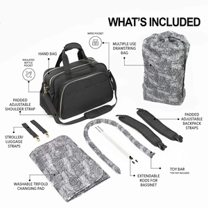 Sac à langer portable Oxford imperméable pour bébé, grand sac à dos 3-en-1 avec matelas à langer intégré - Product Image 6