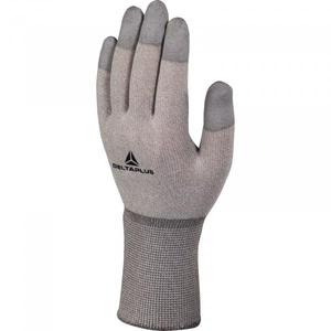 DELTA PLUS - VV792BC07 Guante de punto de cobre/poliamida gris óxido antiestático con revestimiento de poliuretano en las yemas de los dedos (MUL - Product Image 1