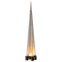 Lampe sur pied artistique haut de gamme moderne et minimaliste pour villa, avec éclairage LED pyramidal, en acier inoxydable et verre, commande par bouton, pour côté canapé, avec fonction lumière et abat-jour