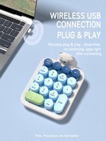 Mini clavier numérique sans fil 520 avec verrouillage numérique, touches à double fonction, alimenté par piles, USB 2.4G, Plug and Play pour PC