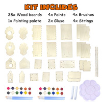 Kit de bricolage en bois pour maison d'oiseaux - Cage à oiseaux suspendue peinte à la main pour enfants, idéale pour Pâques
