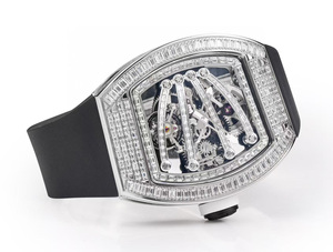 Montre mécanique automatique de sport de luxe de haute qualité avec tourbillon incrusté de diamants, bracelet en caoutchouc, résistante à l'eau, cadran à aiguilles - Hip Hop - Product Image 3