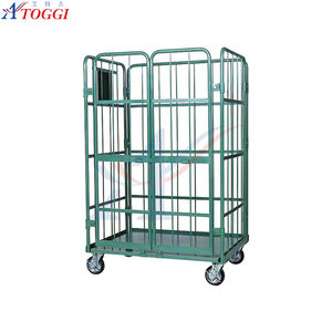 C tipi kilitlenebilir 4 tarafı güvenlik tekerlekli konteyner kafesi - Product Image 3