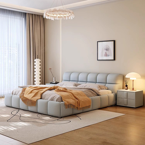 <span class=keywords><strong>Letto</strong></span> in Pelle Minimalista, Lusso Leggero, Moderno e Semplice, <span class=keywords><strong>Letto</strong></span> a Nuvola, per Camera da <span class=keywords><strong>Letto</strong></span> <span class=keywords><strong>Matrimoniale</strong></span>, Stile Crema, <span class=keywords><strong>Letto</strong></span> <span class=keywords><strong>Matrimoniale</strong></span> King Size - Product Image 5
