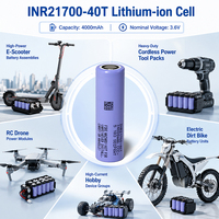 Samsung 40T 21700 3,7V 4000mAh Hochleistungs-Zylindrischer Lithium-Ionen-Akku INR21700 40T