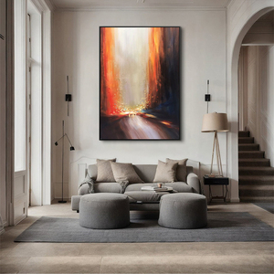 Dipinto a Olio Astratto Rosso di Grandi Dimensioni Fatto a Mano, Misure Personalizzabili, Design Personalizzati, Vendita all'Ingrosso per Soggiorno - Product Image 3
