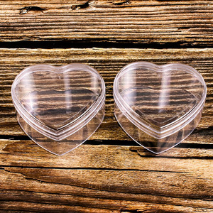 Caja de Acrílico Transparente de 3.4 x 2.95 x 1.57 Pulgadas, Caja de Exhibición de Joyería de Cristal en Forma de Cubo de Corazón con Tapa para Regalo de Boda - Product Image 3