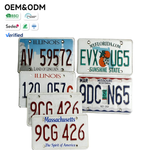 Plaque d'immatriculation personnalisée <span class=keywords><strong>vintage</strong></span> des États-Unis, échantillon gratuit, faible MOQ pour la décoration, plaque d'immatriculation personnalisée - Product Image 1