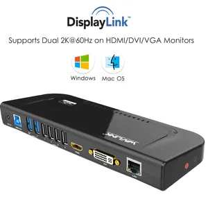 Wavlink Gigabit Ethernet USB 3,0 с двойным дисплеем, док-станция, универсальный адаптер из алюминиевого сплава для ноутбука/ПК/Mac /<span class=keywords><strong>DVI</strong></span>/VGA аудио - Product Image 3