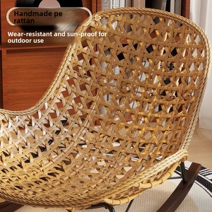 <span class=keywords><strong>Fauteuil</strong></span> inclinable <span class=keywords><strong>à</strong></span> <span class=keywords><strong>bascule</strong></span> en rotin, style minimaliste moderne, pour salon, mobilier de maison, balcon, sieste et détente décontractée - Product Image 2