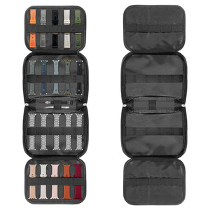 <b>Watch</b> Band Storage <b>Case</b> Nylon Zipper Closure Durable Rectangle <b>Watch</b> Bands Organizer 20 Slots For <b>Watch</b> Accessories - Product Image 1