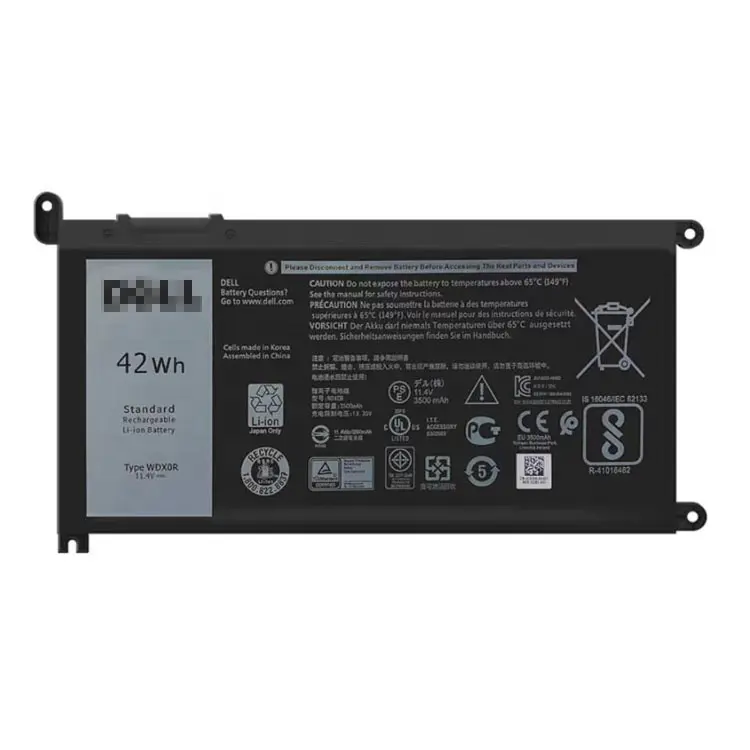 Dell Inspiron 7460 5468 7569 7472 7570 7560 42wh piller için WDXOR laptop batarya