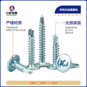 Vis autoperceuses et autotaraudeuses en métal Ding Lang M4.2, tête Phillips, tête plate ronde, métriques, haute résistance, pour tôles ondulées en acier - Product Image 1