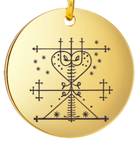 Collier Vaudou Myshape Papa Legba, Pendentif d'Autel Rituel, Symbole Ezili Dantor Vodou Loa Veve, Amulette Occulte en Acier Inoxydable