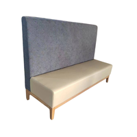 Banquette longue moderne en cuir rétro à dossier haut, personnalisable, pour restaurant, hôtel, café